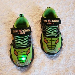 Kids Skechers S Lights Dinosaur Lime Green Sneekers